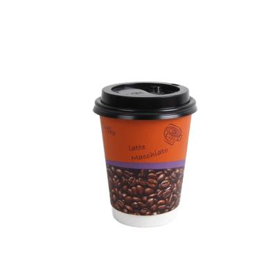 China Eco-friendly Biodegradable Take Away Double Wall Coffee Paper Cup 8oz 12Oz With Lid For Coffee for sale