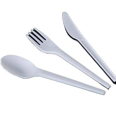 China Eco - Friendly Disposable Cutlery CPLA Cornstarch Biodegradable Plastic Cutlery Set For Caterer for sale