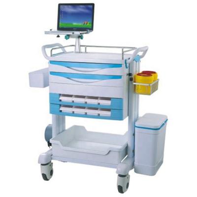 China Chinese Rescue Trolley Carts Therapy Cart Ambulance Medical Equipment With Drawers ABS Hospital Furniture 4 Casters 7-10 Days for sale