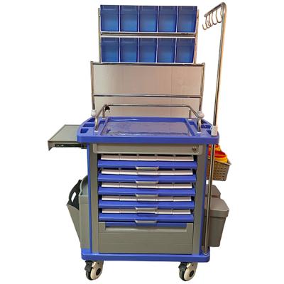 China Eclectic Medical Equipment Trolley Ambulance Hospital Trolley Carts Medical Therapy Trolley With Drawers Trolley OEM for sale