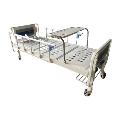 China High Quality Adjustable Medical Sick Bed 3 Hspital PP Manual Bed Headboard Patient Care 3 Cranks Three Functions for sale