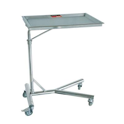 China Heading Hospital Stainless Steel Mayo Overbed Table Tables With Wheels Over Bed Table For Patients for sale