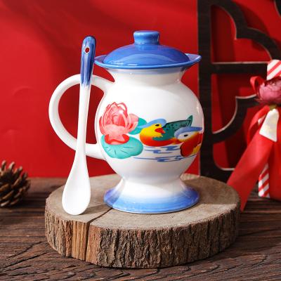 China Spittoon Shape 400ml Retro Funny Ceramic Chinese Funny Coffee Companion Gift Coffee Milk Tea Mug for sale