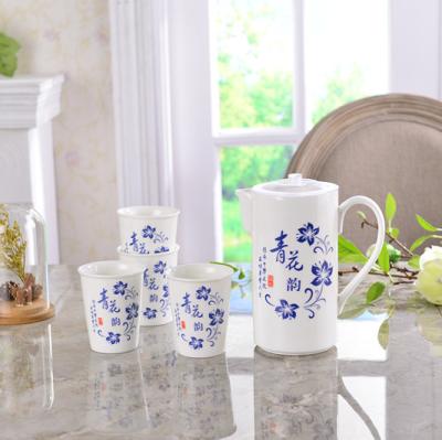 China Factory direct sales viable ceramic cold water jug ​​gift porcelain teapot and cup set for sale