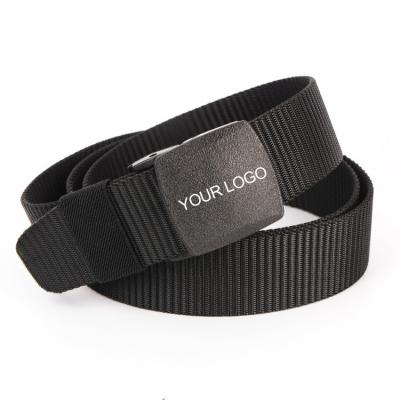 China 1.5 Inch Durable Special Shape Canvas Buckle Black Military Belt Webbing for sale