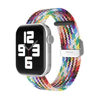 China Designer Elastic Charms Sport Fitness Paracord Strap Se 38 7 Mesh Band Watch For Apple 40 42 44 45mm for sale