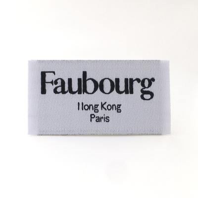 China Iron Sustainable Customized White Garment Accessory Clothes Shirt Thick Woven Sewing Labels for sale