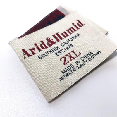 China Sustainable Eco Friendly End Fold Private Custom Woven Cotton Fabric Tags Label For Clothing for sale