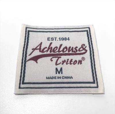 China Sustainable Soft Custom Made Apparel Cotton Fabric Woven Neck Head Label For Dress Garment for sale