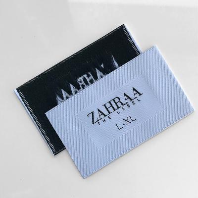 China Logo Underwear Clothes Woven customized viable. Cotton Twill Pattern Sewn In Neck Label Tags Woven Labels for sale