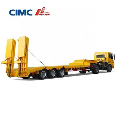 Chine CIMC HUAJUN 70T semi-remorque à trois essieux bas pour les remorques de camions à vendre