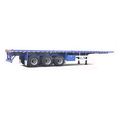 China Landing Gear JOST Two-speed Flatbed Semi Trailer for Transporting 20ft 40ft Containers for sale