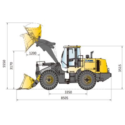 중국 6500kg 운영 무게 LW600KN 휠 로더 상단 수압 실린더와 로켓 버킷 판매용