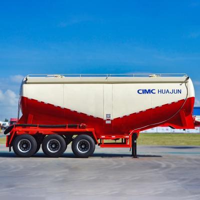 China Duurzaam CIMC HUAJUN 40CBM Dry Bulk Powder Cement Tank Carrier 3 axles Tanker Semi-trailer Te koop