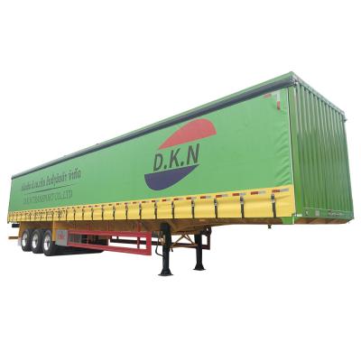 China 10.00R20/ 11.00R20/ 12R22.5 Tires 60 Ton Van Semi Trailer with Dual Line Braking System for sale