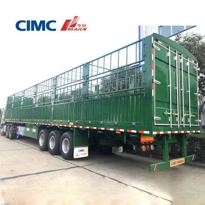 China 13/16 Ton Axle Tri Axles Livestock Fence Cargo Semi Trailer Truck with 11.00r20 Tire for sale