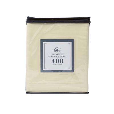 China Tencel Fabric 400TC Anti - Static Light Yellow Single Bedding Sheet Set For Home for sale