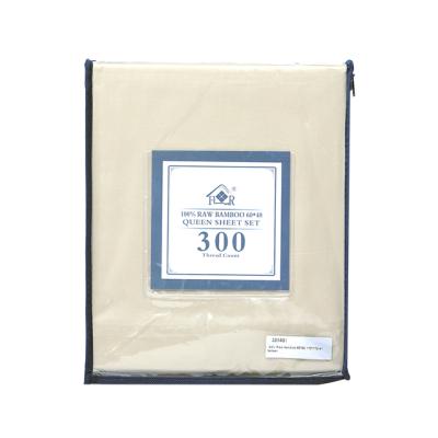 China Luxury Cooling 300TC Raw Bamboo Functional Bed Sheets Anti-Static For Home Use for sale