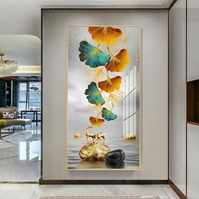 China Plant Flower Pictures Quadro Poster Print Cuadros Gold Foil Wall Canvas Waterproof Nordic Gold Art for sale