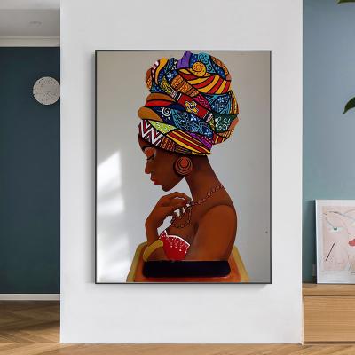 China Waterproof Home Decor View Abstract Figure Canvas Portrait Prints African Art Woman Pictures Wall Posters Paintings for sale