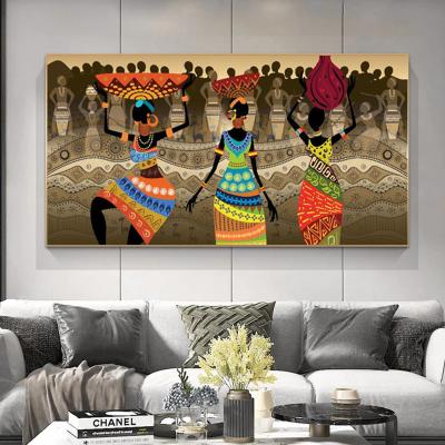 China Cuadros Decor Abstract Dance Waterproof Home Woman Prints African Wall Picture Large Woman Wall Art Canvas Poster for sale