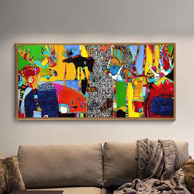 China Canvas Frames Cuadros Modern Street Arts Painting Graffiti Picture Poster Decor Waterproof Home Cartoon Deer Abstract Print for sale