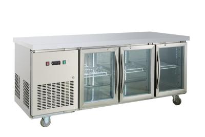 China _ 350L Three Glass Door Back Bar Compact Refrigerator Freezer With Ventilated Cooling zu verkaufen