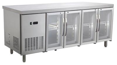 China _ 473L Four Glass Door Back Bar Refrigerator Stainless Steel , 2245 x700x850 zu verkaufen