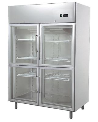 China Industrial 1200L Glass Four Door Refrigerator With Low Consumption , 1400x890x2050 for sale