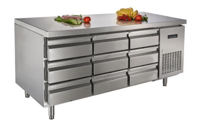 China 350L Stainless Steel Under Counter Refrigerator With Nine Drawers 1800×700×850(mm) for sale