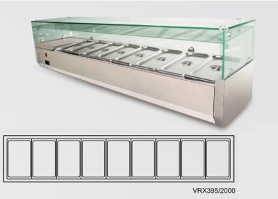 China 75L Stainless Steel Glass – Topped Chilled Display Unit For Salad for sale