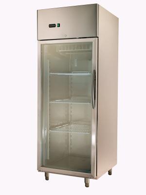 China Stainless Steel Upright Glass Front Refrigerator With Single Door , ≤-18℃ for sale