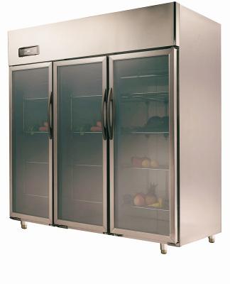 China 1550L Asian Glass Door Refrigerators , 3 Door Freezer For Commercial for sale