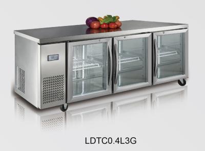 China Three Clear Door Pizza Counters With Ventilated Cooling , 440L for sale