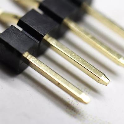 China einzelner rechtwinkliger gebogener Plastiktitel SMT 2.54mm Positionen 2~40pin 1row Stift zu verkaufen