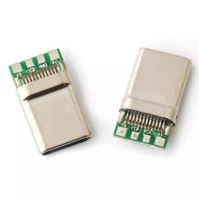 中国 12pin USB 3.1 USB C オス コネクタ はんだワイヤ PCB USB プラグ インターフェイス 販売のため