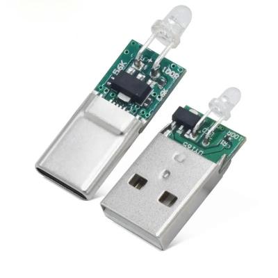 China Conector de cobre USB tipo C con luz LED para Samsung HUAWEI en venta