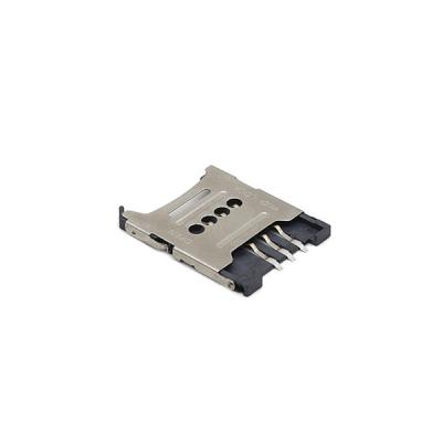 China H1.5mm 1.8mm Micro- Micro Sim Stopcontact van Sim Holder SMT Flip Type 6P Te koop