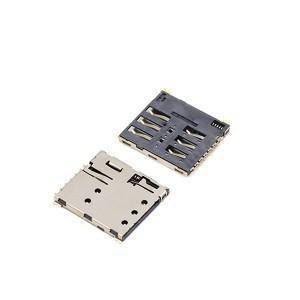 Chine Taper 6 poussée Sim Connecteur For Moblie Phone de nano de poussée de ÉÉpinglergler Sim Carte Connecteur LCP à vendre