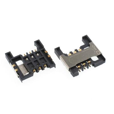 China Toevoegingstype Sim Kaart Stopcontact Connector 6 Pin Height 2.9mm Kaartschakelaar Te koop