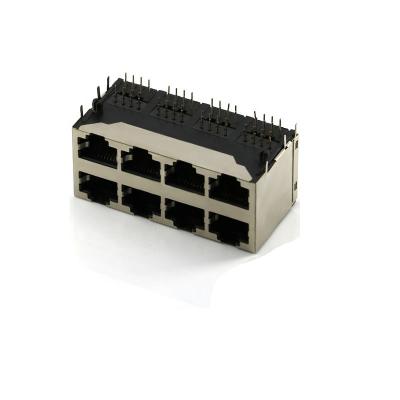 Κίνα 2x4 θηλυκή υποδοχή 64P συνδετήρων PCB Enterent RJ45 λιμένων προς πώληση