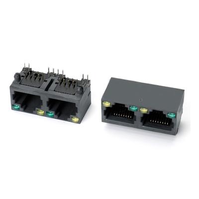 China 1X2 Schakelaar 8 van PCB van Tab Up Network Straight RJ45 Pin FeMannelijk Te koop