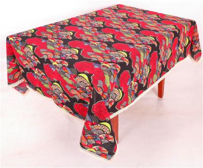 China Hemmed Edges Custom Printed Table Covers , 0.1 - 0.3mm Thickness Decorative Table Cloths for sale