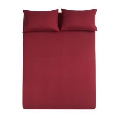 China Brushed Microfiber 4 Piece Comforter Set , Burgundy Color Wedding Bedding Set for sale