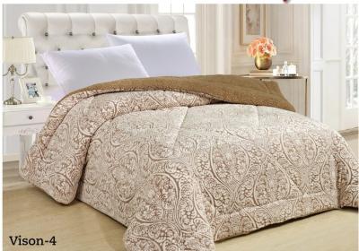 China Heat Press Design Comforter Big Machine Stitching With Dyed Sherpa Back for sale