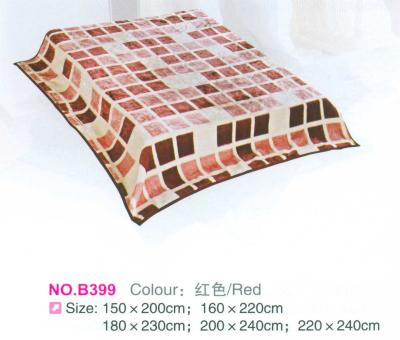 China Red Checkered Raschel Fleece Blanket Wrapping With Matched Color Fabric for sale