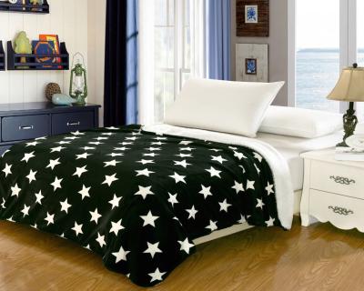 China Household Bedding Fleece Flannel Blanket Color Printed With Custom Patterns for sale