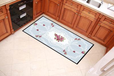 China Floral Printing Outdoor Door Mats Durable With 100% Polyester Fleece Fabric for sale