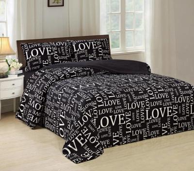 China Pigment Printed 4 Piece Bedding Set Easy Care With White Words Pattern for sale