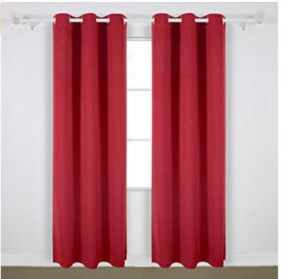 China Bright Red Modern Window Curtains With 100 Percents Polyester Shading Fabric for sale